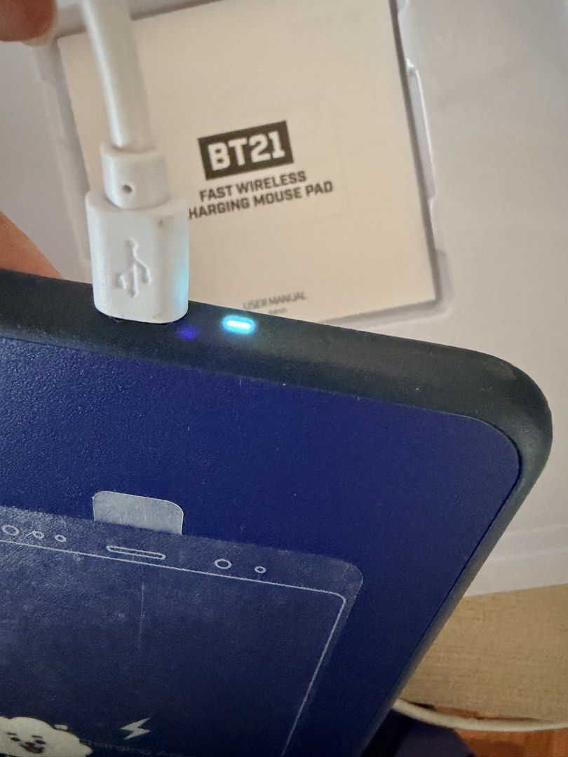 BT21 Fast Wireless Charging Mousepad (Category: Mouse & Mousepads) located in Las Pinas. Submitted by goldenoona_ (Listing ID 1437111008, Image 3). Description: Downsizing my BTS collection. 💜 Looking for new ARMY homes. BT21 Fast Charging Wireless Mousepad Like new, used a few times in the office. But in my new work, we didn’t have our own workstations, so I can’t leave it there kaya selling nalang. The mousepad is smooth, the charger is still 