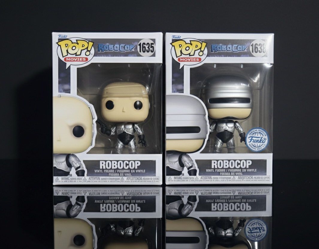 Bundle Funko Pop! RoboCop (Category: Toys & Games) located in Manila. Submitted by got_loots (Listing ID 1437143410, Image 1). Description: WTS❗️❗️❗️ Funko Pop RoboCop Bundle – #1635 + #1638 • #1635 RoboCop (Unmasked) • #1638 RoboCop (Metallic – Special Edition) ₱1,200 Only.
