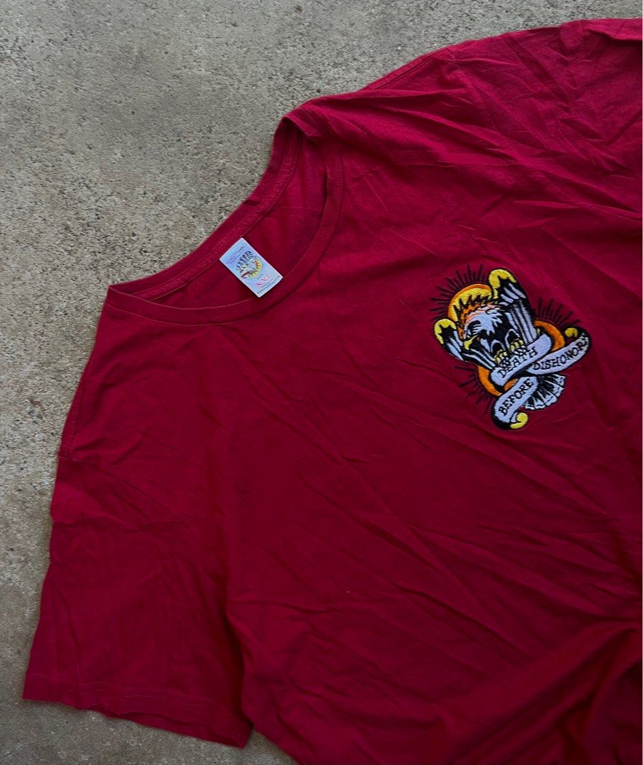 ED HARDY DEATH BEFORE DISHONOR (Category: Tshirts & Polo Shirts ) located in Carcar. Submitted by thrift_kidd (Listing ID 1437092849, Image 3). Description: ED HARDY XXL DIMES: 22x31 EXCELLENT DM📩.