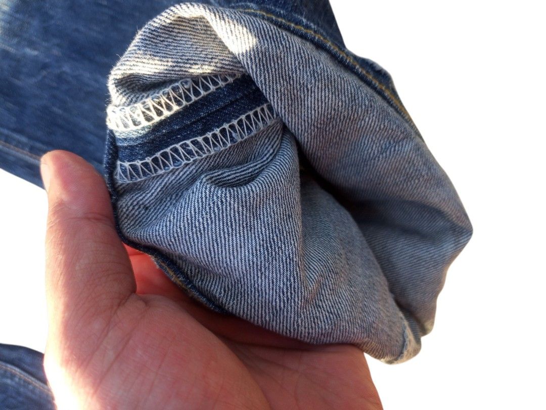Edwin 503 Blue Trip denim jeans (Category: Jeans) located in Tigaon. Submitted by tigaonthrifters (Listing ID 1437113117, Image 3). Description: dimes: Waist-16 Length-42.