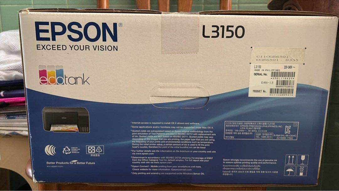 Epson L3150 EcoTank Printer - Brand New450248316479098881
