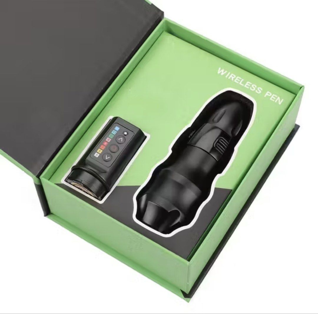 EXO Wireless Tattoo Pen (Category: Stationery & School Supplies) located in Pasig City. Submitted by nicsm (Listing ID 1437149715, Image 1). Description: - Wireless tattoo pen - Comes with control panel, sports wrap and charging cable - Black pen with sleek design - Newly bought, used once to test out only, in original green and black packaging RFS: too big and heavy for me :(.
