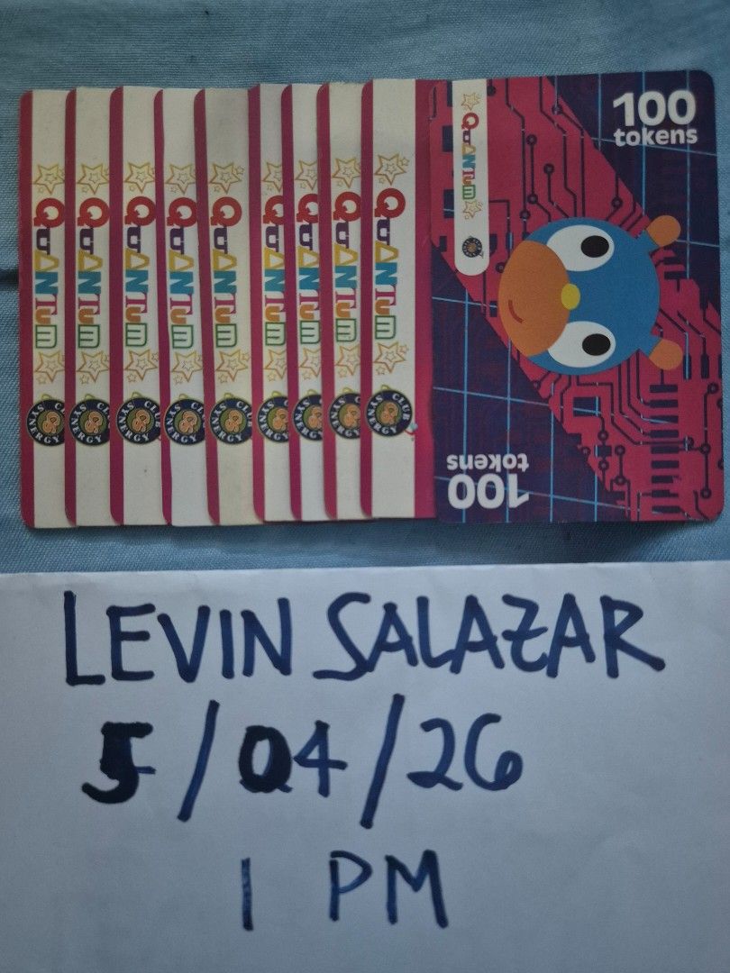 (FREE SHIP) QUANTUM 100 TOKEN CARD SET (Category: Game Gift Cards & Accounts) located in Guiguinto. Submitted by Levinthings (Listing ID 1437164205, Image 1). Description: For Sale: (as SET/BUNDLE) (FREE DELIVER) Quantum 100 Token Cards (10) > Price: 2300 > Location: Guiguinto, Bulacan > Payment: Gcash/Maya/Bank transfer * Cross-posted in other platform.