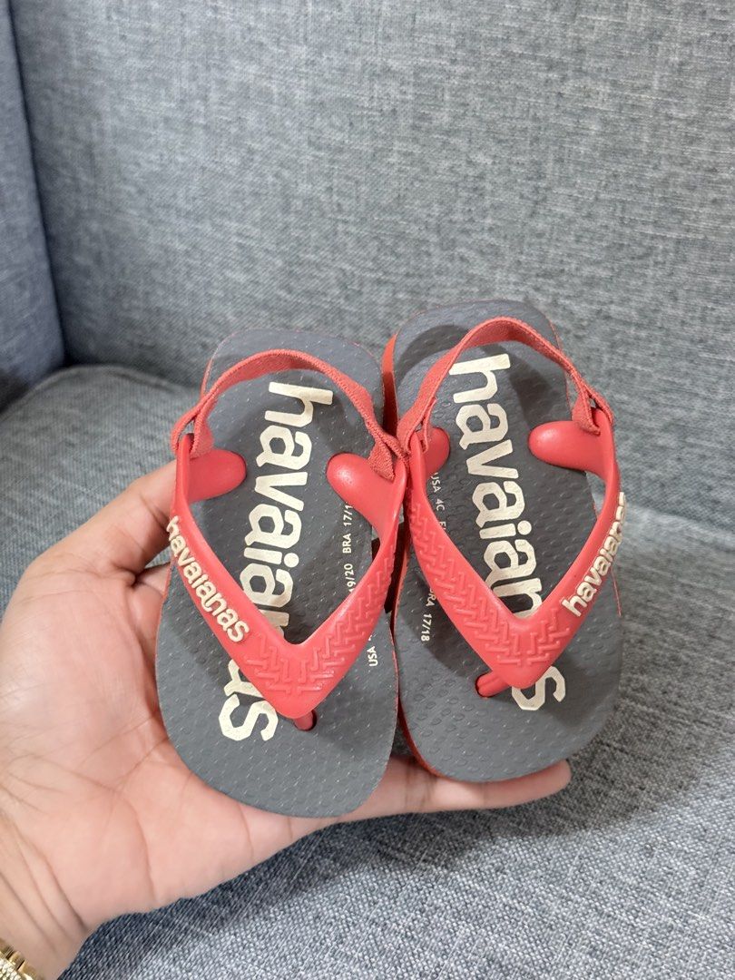 Havaianas Baby Flip-flops (Category: Babies & Kids Fashion) located in Manila. Submitted by jaryzzetecson (Listing ID 1437189204, Image 2). Description: - Havaianas baby flip-flops - Color: Gray and red - Size: 4C (10cm) - Features a secure strap - Comfortable and stylish - Authentic Havaianas logo.