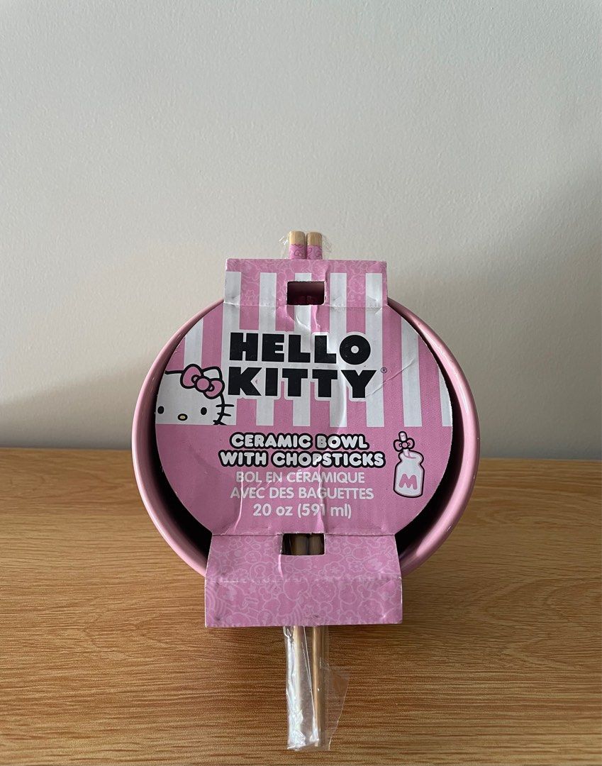 Hello Kitty Ceramic Bowl with Chopsticks (Category: Other Kitchenware & Tableware) located in Manila. Submitted by sheisdecluttering (Listing ID 1437033618, Image 3). Description: BOUGHT FROM BURLINGTON USA ORIGINAL SANRIO BRAND NEW.