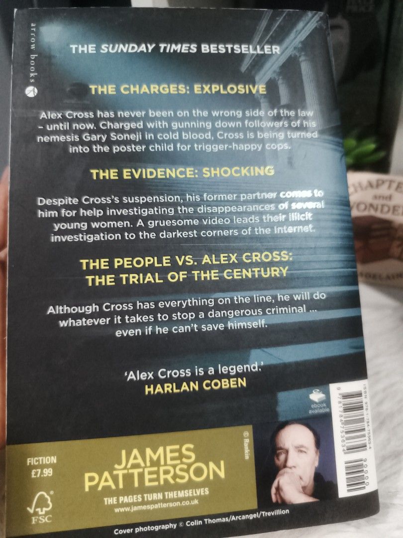 James Patterson The People vs. Alex Cross (Category: Storybooks) located in Cabuyao City. Submitted by chaptersandwonders143 (Listing ID 1437149673, Image 2). Description: - Title: The People vs. Alex Cross - Author: James Patterson - Format: Paperback - Story: Alex Cross is charged with murder and investigates the disappearance of young women. - Notable: Sunday Times Bestseller.