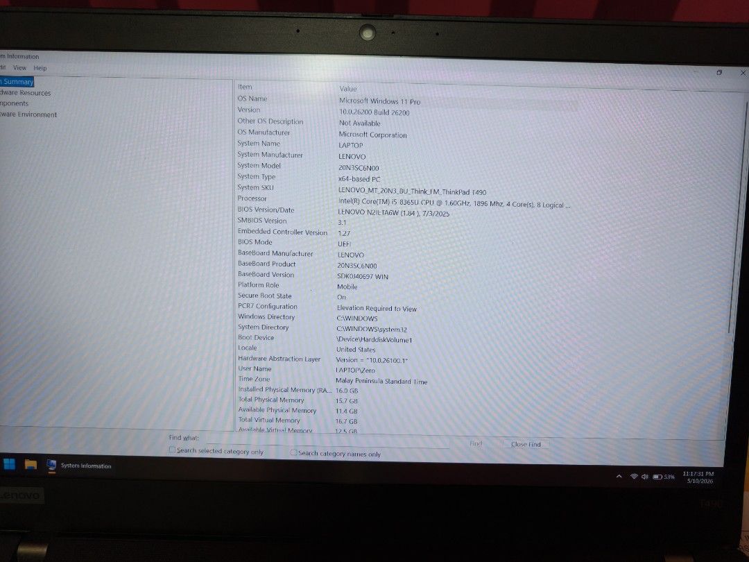 Lenovo ThinkPad T490 Laptop450505657938104326