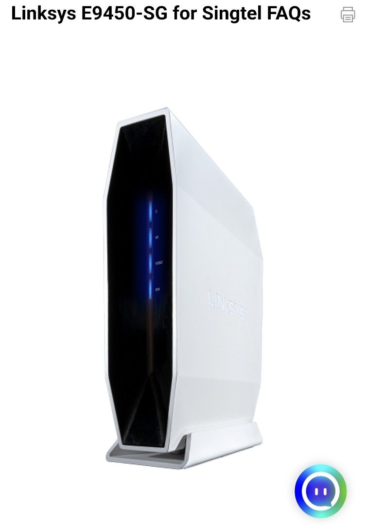 Linksys E9450-SG Router (Singtel)450490508982374400