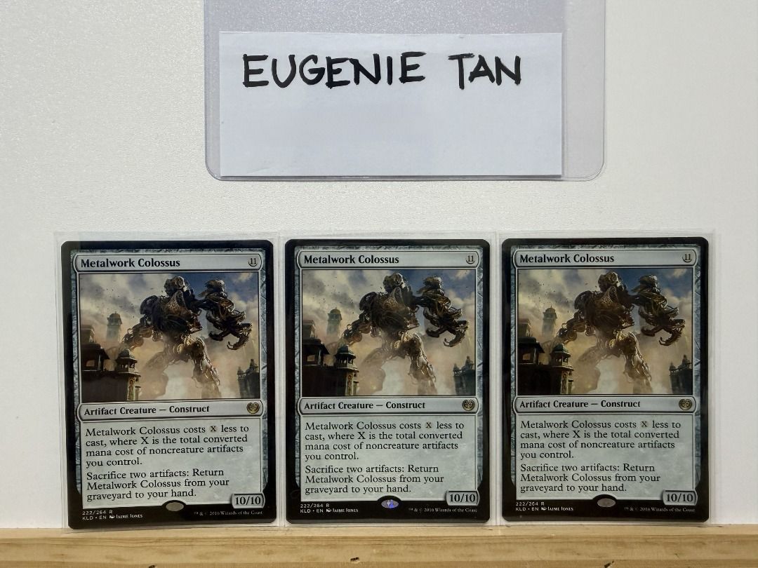 Magic The Gathering: Metalwork Colossus (Kaladesh) (Category: Raw Singles) located in Quezon City. Submitted by sleepylax (Listing ID 1437167912, Image 1). Description: Kaladesh Metalwork Colossus = 100ea Have 3pcs .