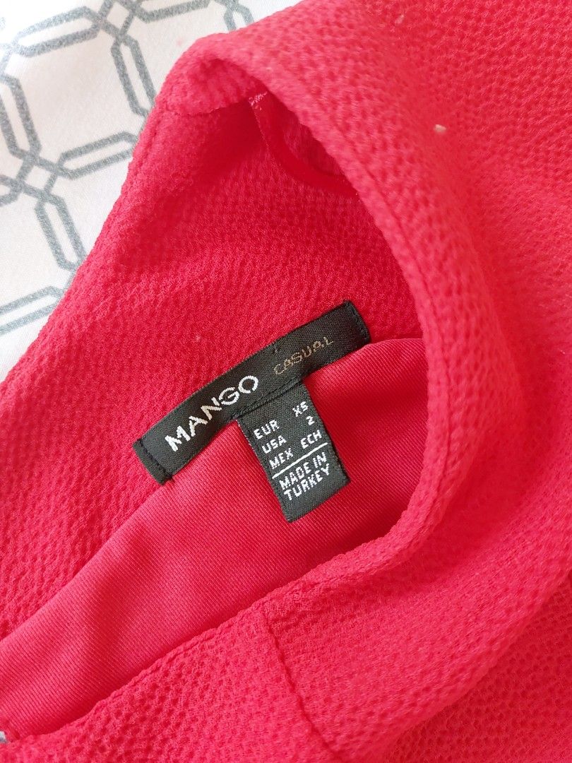 Mango red flared dress (Category: Dresses) located in Paranaque City. Submitted by discosalmon (Listing ID 1437046181, Image 2). Description: Mango red flared dress - used once (Christmas eve) - Size: EUR XS/USA 2 - Made in Turkey rfs: decluttering Shipping fee c/o buyer (lalamove, grab, J&T).