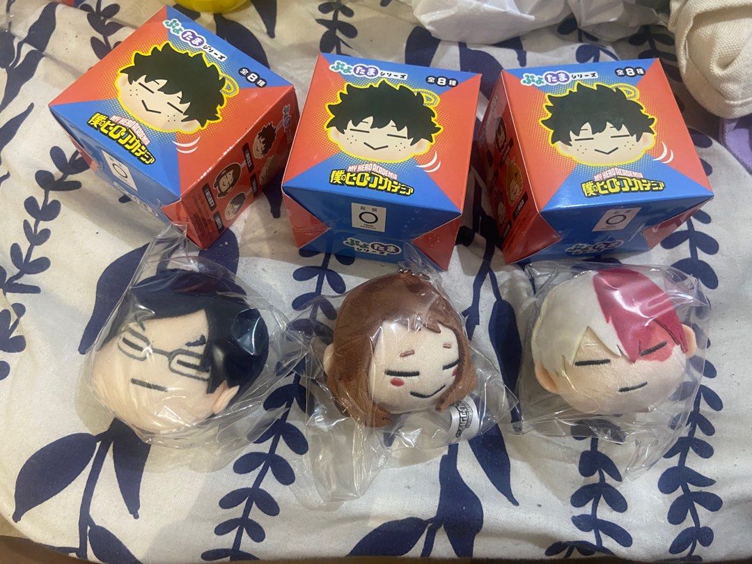 My Hero Academia Plushie keychain (Category: Plushies & Soft Toys) located in Quezon City. Submitted by pafey (Listing ID 1437069389, Image 1). Description: My hero academia keychains never opened -keychains of todoroki, tenya iida and ochako -open for trades, accepting deku only -i bought it for 550 yen in japan -₱212 each -₱636 for all -only opened the box to see who i got, plastic was never opened and no damages -dm for more questions -rsf: i 