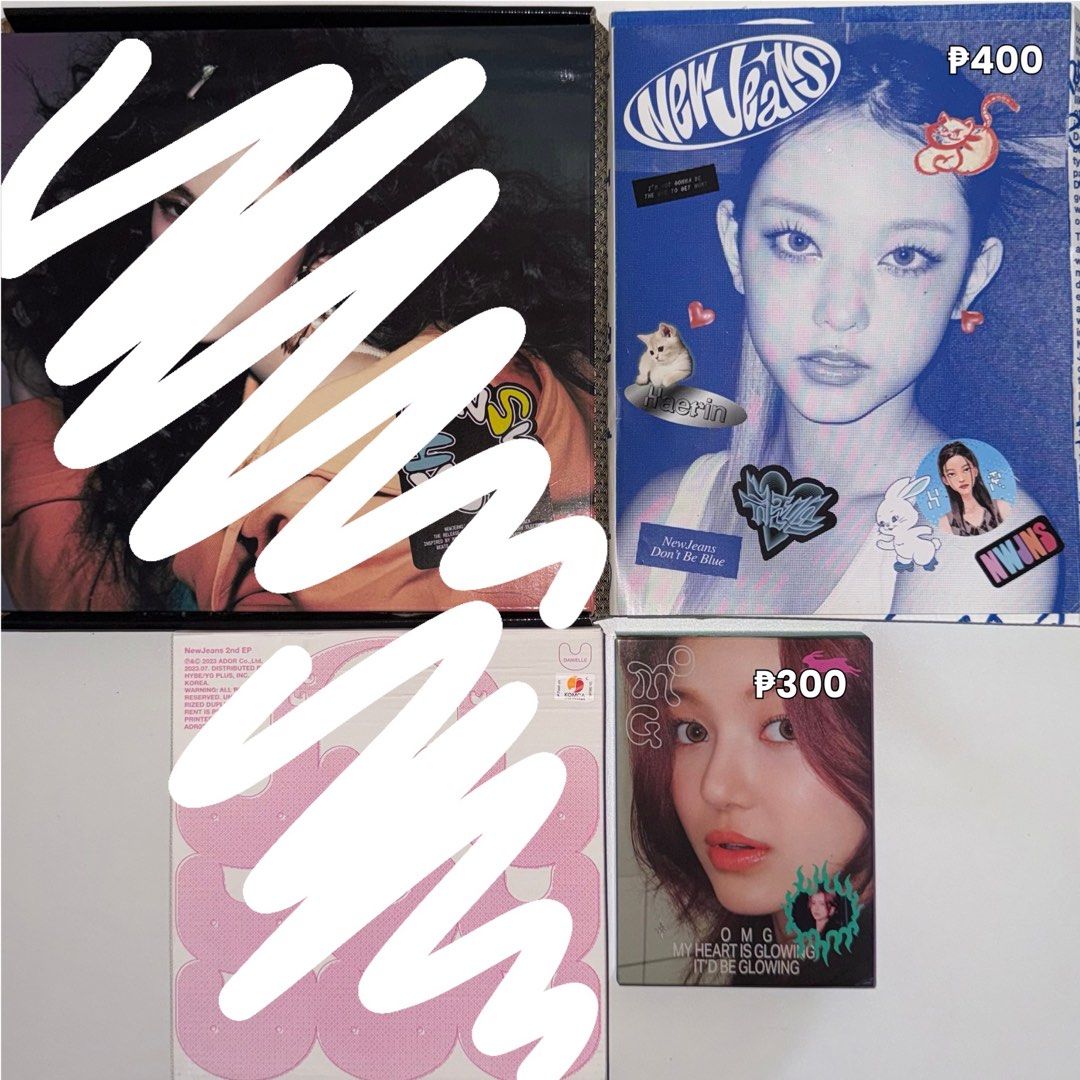 newjeans albums (Category: K-Wave) located in Makati City. Submitted by soph1egf (Listing ID 1437168303, Image 1). Description: newjeans albums #wtsophie prio payo or 14d w nrdp in good condi—x sensi, rush 𖤐 wts lfb ph minji hanni danielle haerin hyein.