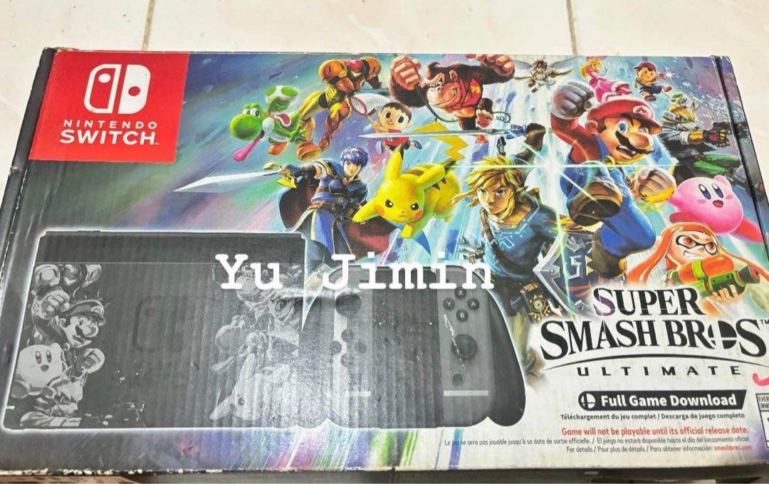 Nintendo Switch Super Smash Bros. Ultimate Edition | COMPLETE INCLUSION EXCEPT CHARGER!! (Category: Nintendo) located in Manila. Submitted by karinaaaaaaa2000 (Listing ID 1437166151, Image 1). Description: - Nintendo Switch Super Smash Bros. Ultimate Edition - Includes console, unique Joy-Cons, dock, and all necessary cables - Comes with Super Smash Bros. Ultimate game download - Joy-Cons feature a unique design - EVERYTHING IS COMPLETE EXCEPT CH