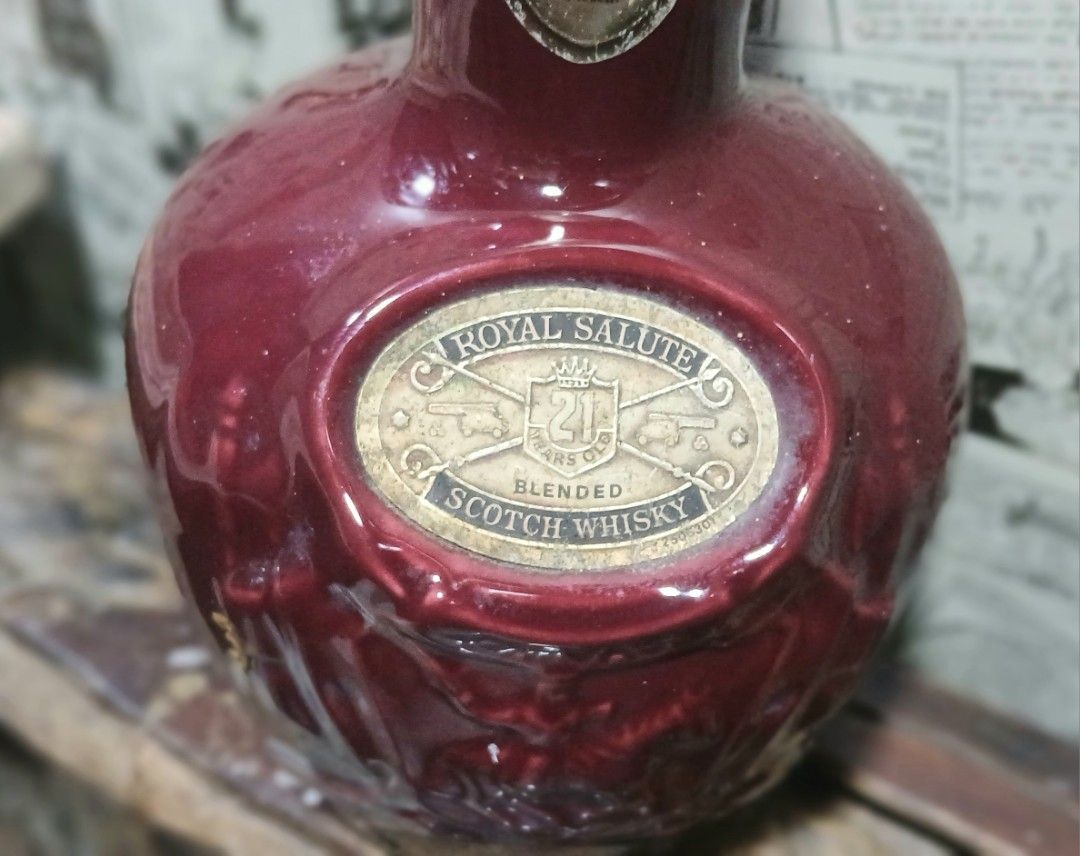 Old Chivas Brothers Royal Scotch Whisky Empty Bottle (Category: Vintage Collectibles) located in Paranaque City. Submitted by makalumavintagestoreph (Listing ID 1437062413, Image 2). Description: Old Chivas Brothers Royal Scotch Whisky Empty Bottle - This is a ruby-colored ceramic bottle Condition: As is (Well used) Size: 20 cm X 12 cm Price: P800 *SEE PHOTOS FOR IMPERFECTIONS *MISSING CAP.