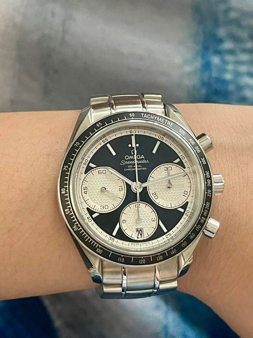 OMEGA Speedmaster Racing 40MM Year 2026 (Category: Luxury Watches) located in Manila. Submitted by verashops (Listing ID 1437018462, Image 3). Description: Enjoy your first brandnew automatic OMEGA at 208K only ⏱️ Omega Speedmaster Date 40mm Racing Reverse Panda Dial Reference: 326.30.40.50.01.002 Complete: Triple Boxes, Manuals, Warranty Card, Hangtag Original Retail Price: Php 350,000 / $5,995 208,000php each - 2 pcs only Newly-arrived April / 
