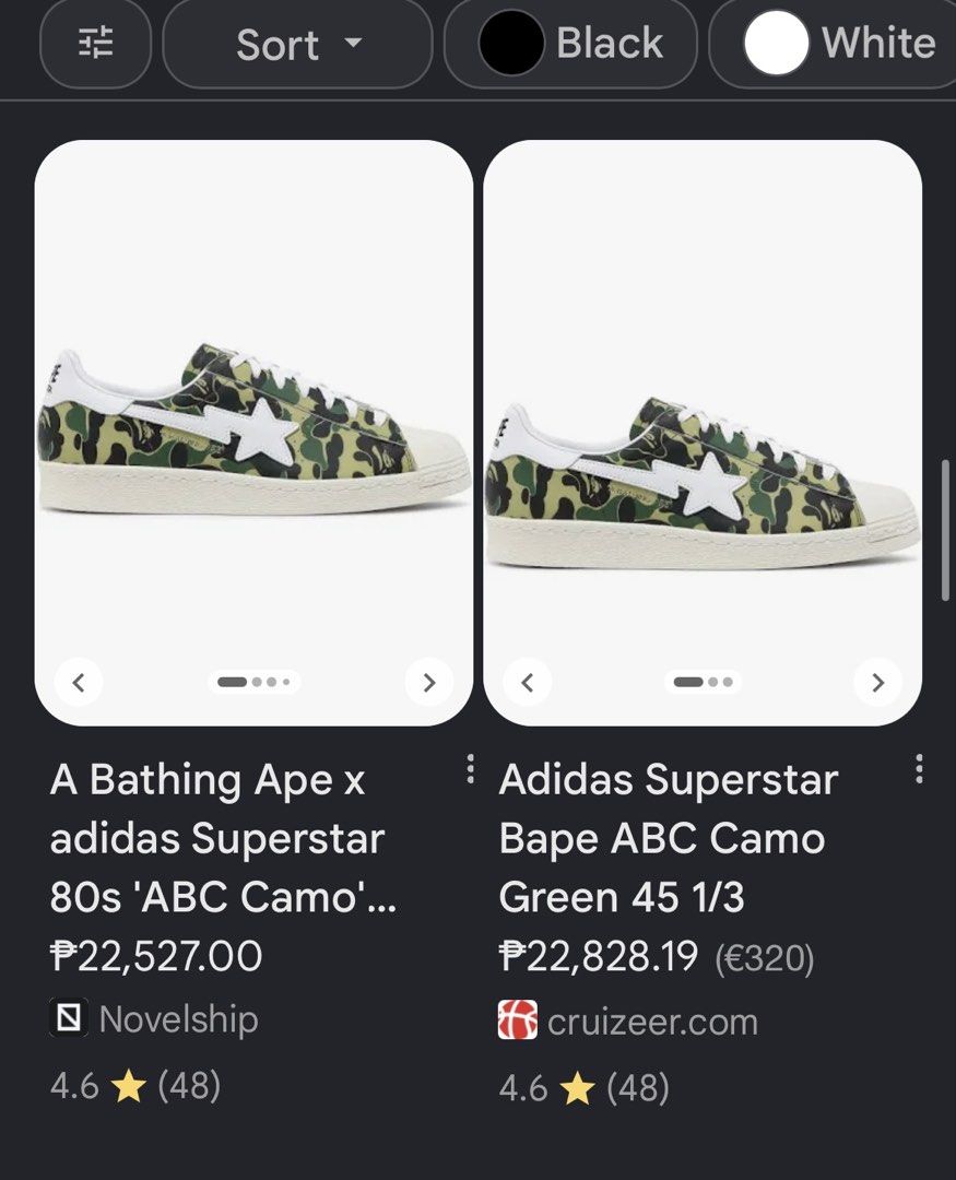 Original Bape x Adidas Superstar ABC Camo (Category: Sneakers) located in Lapu Lapu. Submitted by jerzorb (Listing ID 1437035527, Image 2). Description: Complete with OG box Size 9.5US men’s or 43Euro PM lang sa interested Thanks.