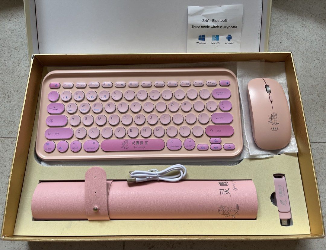 Pink Wireless Keyboard Mouse450151800269721600
