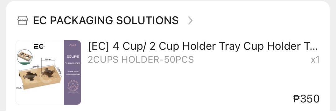 Portable Coffee Cup Holder Takeout Tray (Category: Coffee & Tea Tableware) located in Pasig City. Submitted by bellemodeandco (Listing ID 1437131196, Image 2). Description: - 24 pcs Portable cup holders for hot beverages and milk tea ₱150 - 48 pcs 2-cup holder tray ₱ 200 - Ideal for takeout orders - Made from durable paper material - Suitable for cafes, restaurants, and personal use - Convenient and easy to carry - If both kukunin 300 nalng .