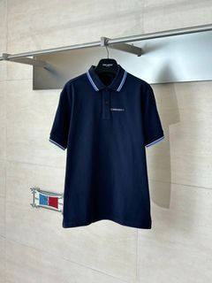 Authentic prada men's zip collar embroidered wool short sleeve