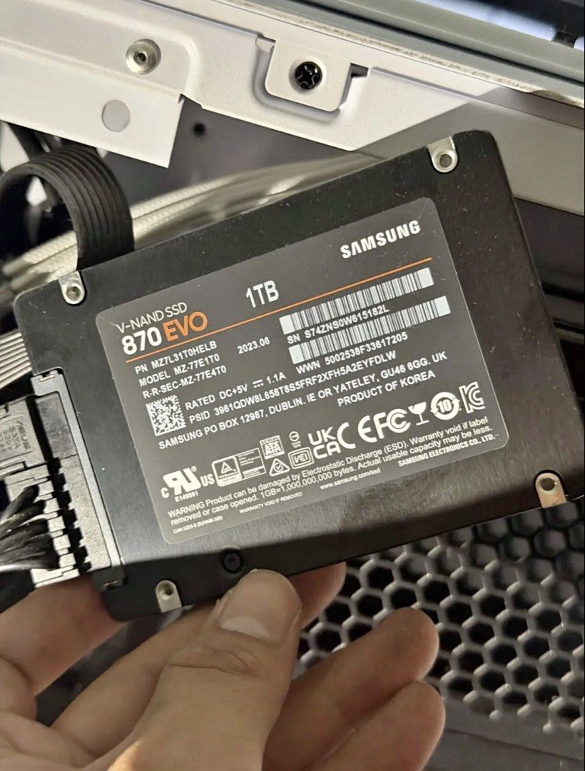 Samsung 870 EVO 1TB SSD (Category: Computer Parts) located in Pasig City. Submitted by jychom (Listing ID 1437162045, Image 2). Description: Originally bought this for 8,500 Legitimate, walang sabit, no lags, ambilis ng read and write. Unused most of the time since 1TB rin local disk ko. RFS : PC parts out, ‘di na nagagamit PC dahil sa work, no intention of keeping it at all- will be upgrading din soon sa apple environment..