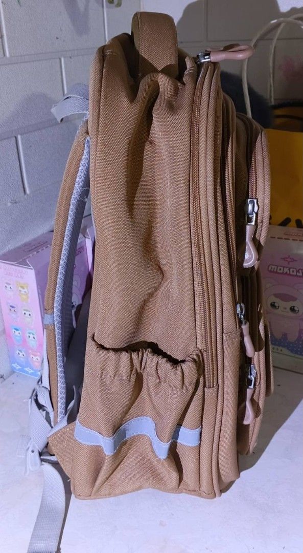School Bag Capybara (Category: Backpacks) located in Caloocan City. Submitted by anjostuffs (Listing ID 1437117312, Image 3). Description: - Capybara School Bag (Preloved) - Used only for a week - Water bottle for size reference only (pocary Sweat 500ml).