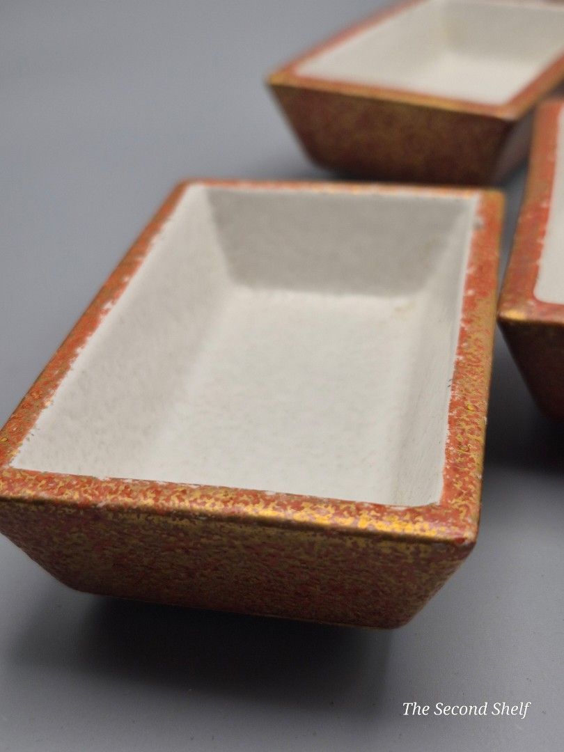 Set of 8 Ceramic Rectangular Dipping / Sauce Dishes (Category: Other Kitchenware & Tableware) located in Santa Rosa. Submitted by thesecondshelf (Listing ID 1437178225, Image 3). Description: Set of 8 Ceramic Rectangular Dipping / Sauce Dishes ₱650 Details: • Set of 8 ceramic rectangular dishes • Rustic earth-tone exterior with cream glazed interior • Ideal for soy sauce, condiments, side dishes, spices, or small servings • Stackable design for e