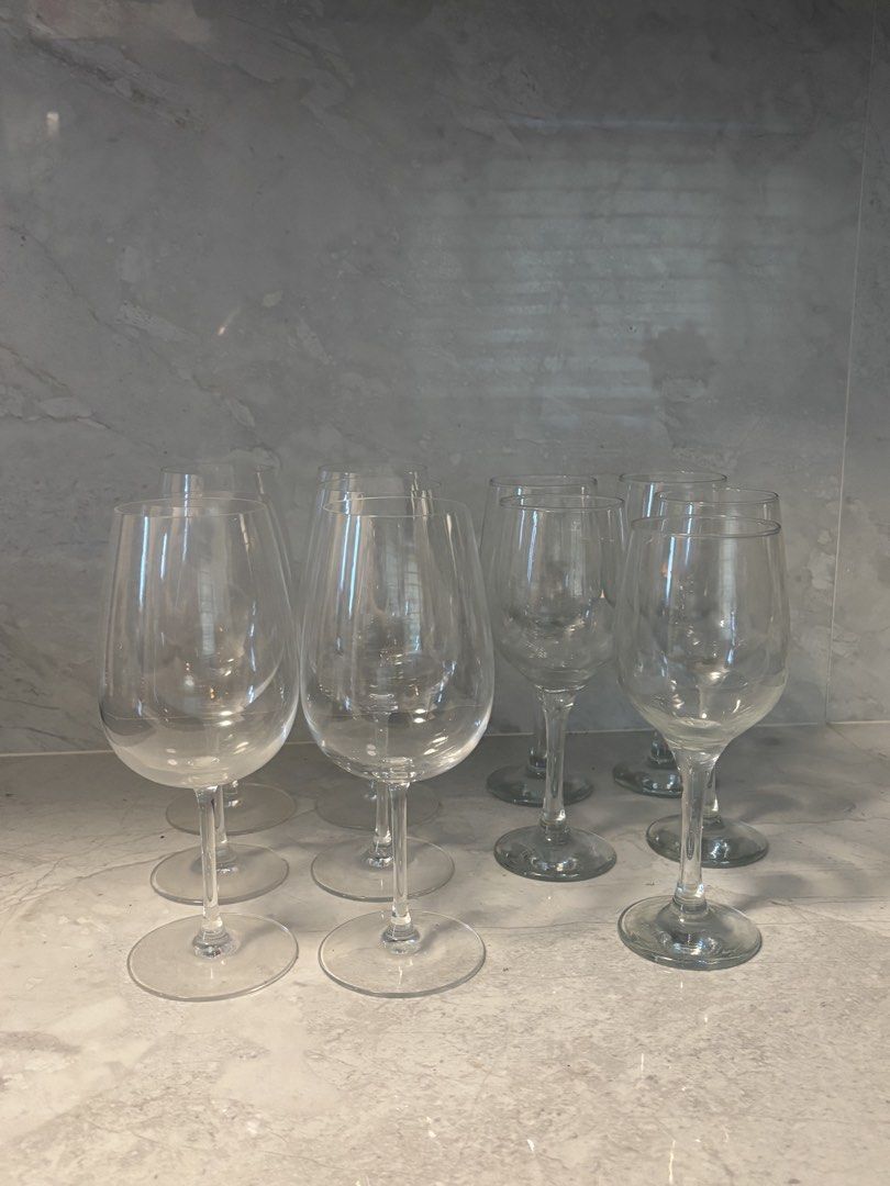 Set of Wine Glasses (11pcs) (Category: Dinnerware & Cutlery) located in Taguig. Submitted by dekatrio (Listing ID 1437066509, Image 3). Description: Set of wine glasses - 11pcs 5pcs same shape & make 6pcs same shape & make 1pc with a different shape & make.