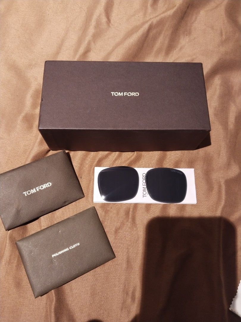 Tom Ford replacement sunglass lenses (Category: Luxury Accessories) located in Trece Martires City. Submitted by joannequin50934 (Listing ID 1437099912, Image 2). Description: - Authentic Tom Ford sunglasses - Includes original box - Comes with polishing cloth - Lenses are still in protective packaging - Stylish sun protection - lenses only.