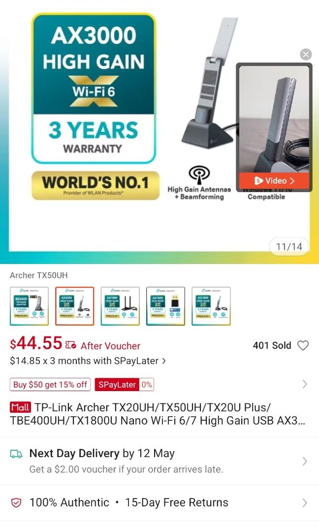 TP-Link USB WiFi Adapter TX50UH450242914938398722