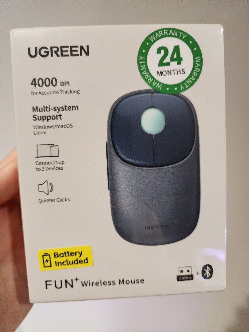 UGREEN FUN+ Wireless Mouse - Bluetooth, 4000 DPI450494997977507840