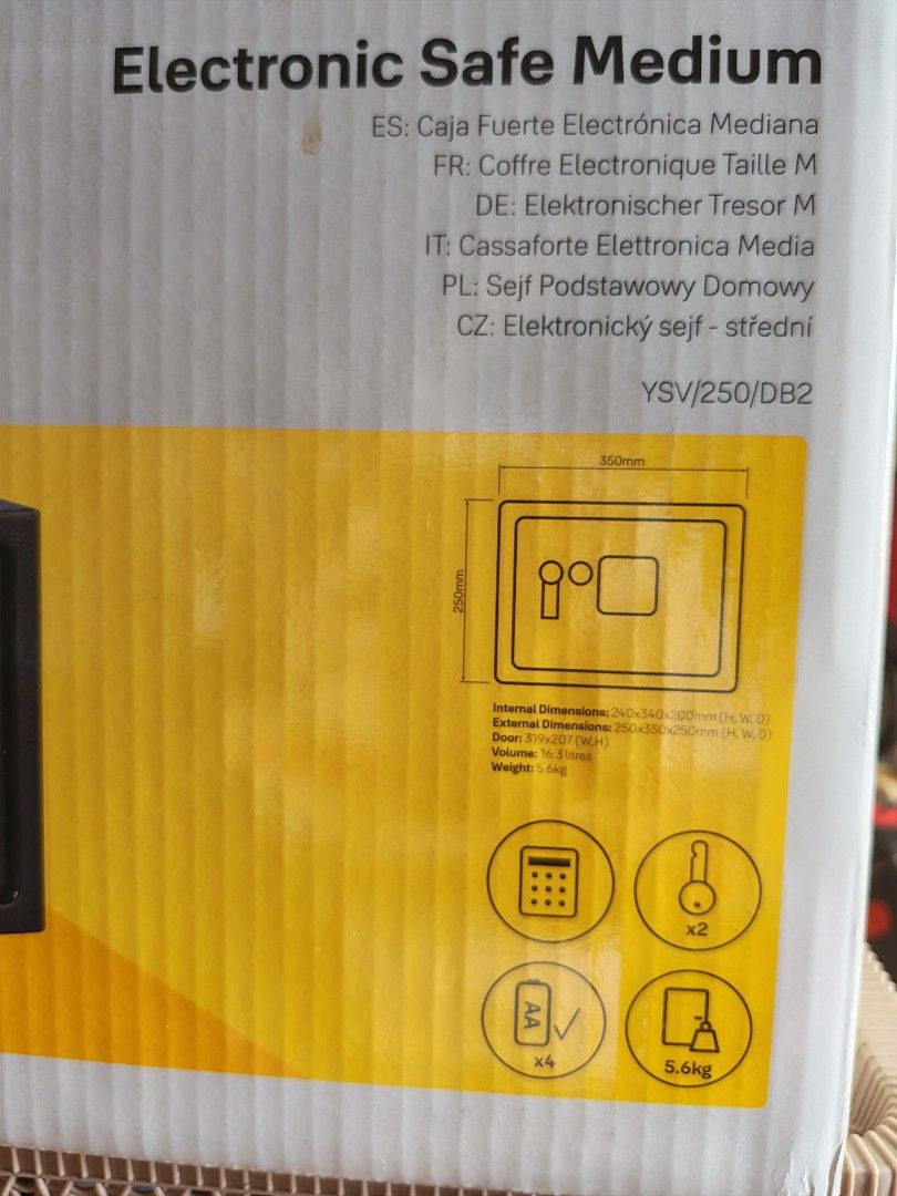YALE SAFE YSV 250/DB2 MEDIUM (Category: Safe) located in Quezon City. Submitted by bnewshop2019 (Listing ID 1437099806, Image 2). Description: BRAND NEW AND SEALED ORIGINAL YALE SAFE 100%.