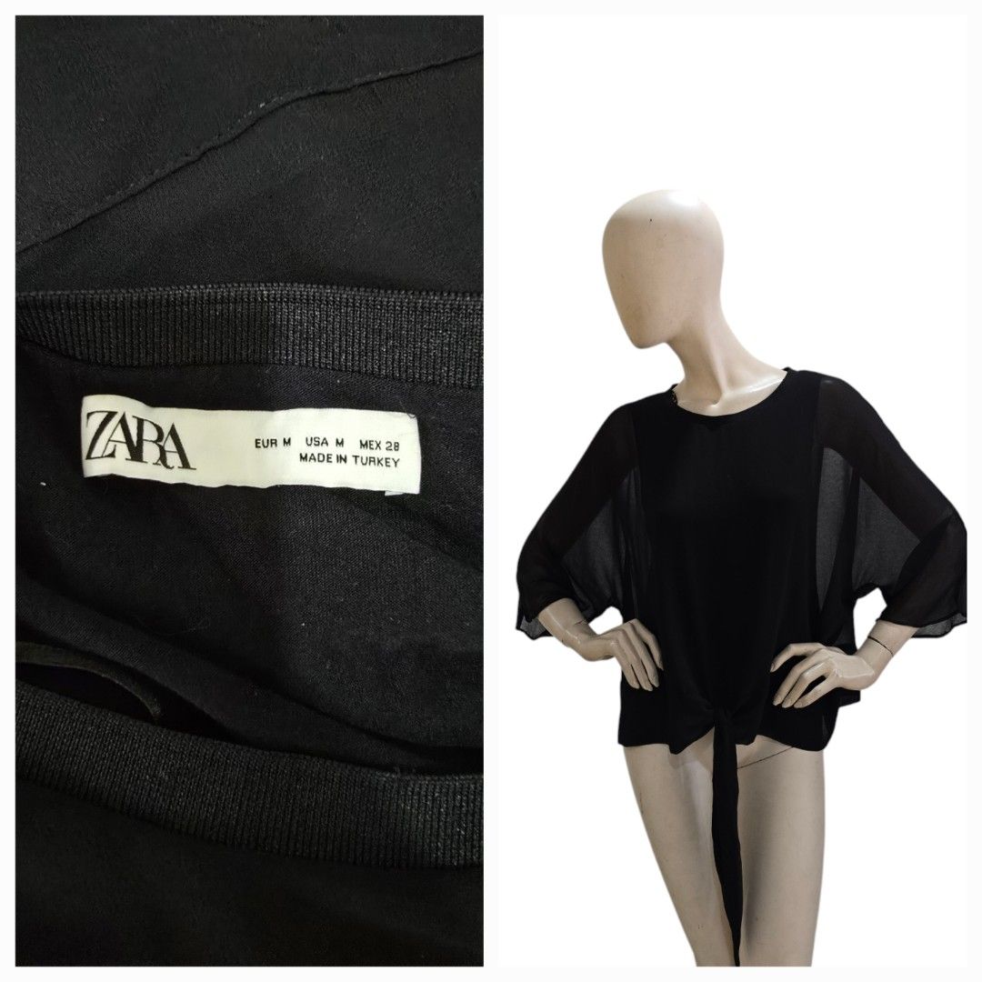 Zara black blouse sheer detail (Category: Blouses) located in Candelaria. Submitted by etalagefai94148 (Listing ID 1437089169, Image 1). Description: .