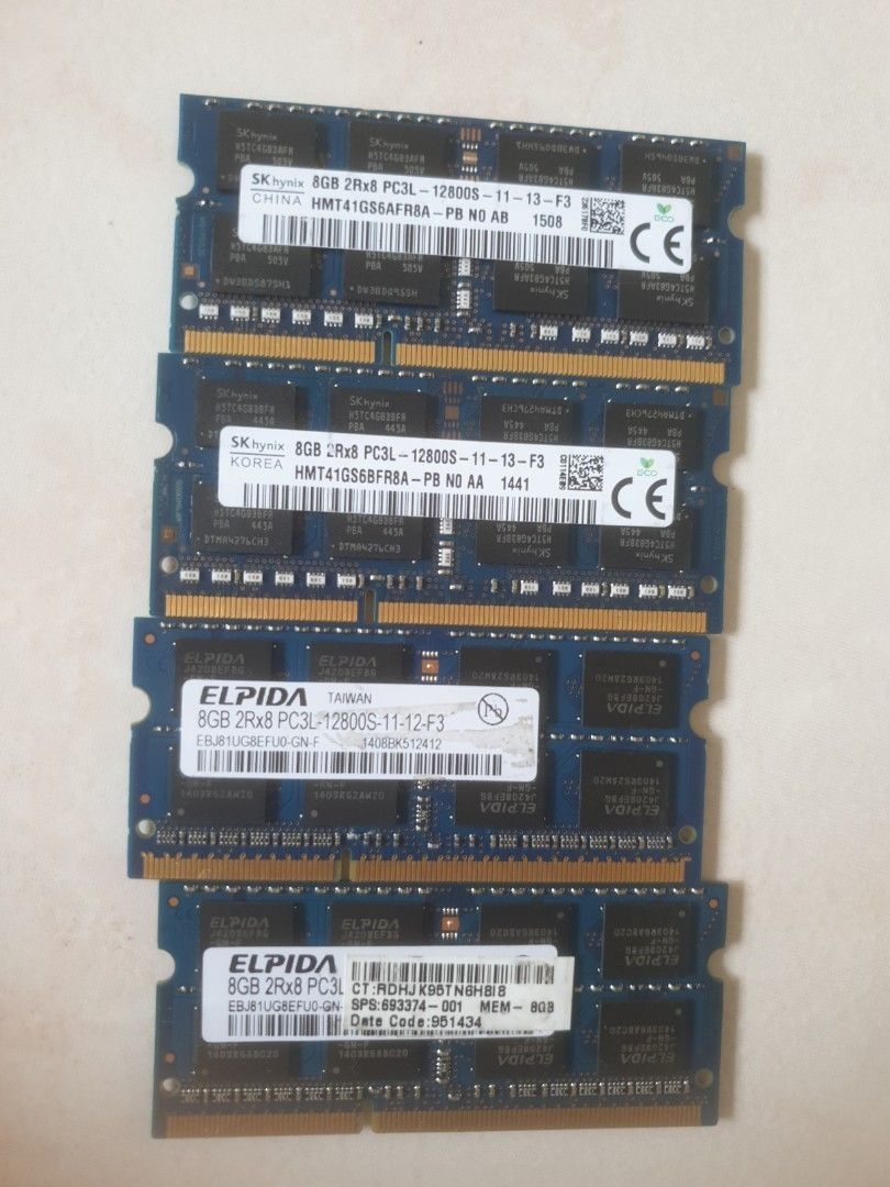 4X 8GB DDR3 PC3L RAM Memory Modules451199961284618240