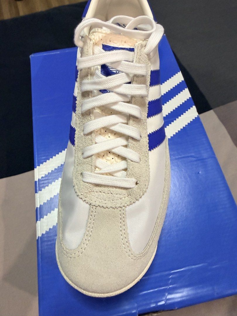 Adidas SL 72 RS - White and Blue (Category: Sneakers) located in Imus. Submitted by ojae.ramos-04604 (Listing ID 1437297449, Image 3). Description: FOR SALE: Adidas SL 72 RS Classic retro style with a clean blue & white colorway — perfect for everyday wear or casual fits. Worn only a once and still in excellent condition (like bnew) see photos 👟 Size: US 9.5 / 275mm 💰 Selling Price: ₱4,500 only (originally ₱6,000) 📦 With original box ✅ Excelle