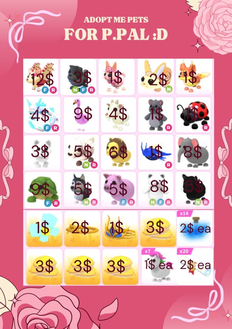 Adopt me pets for sale (Category: Others) located in Caloocan City. Submitted by lenzjsee (Listing ID 1437344614, Image 1). Description: Hii! Feel free to DM me for negotiation/ prices..
