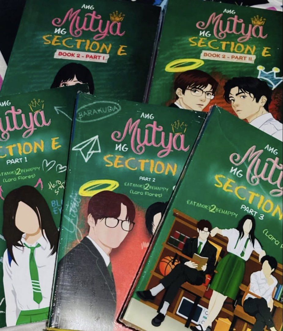 Ang Mutya ng Section E (Bundle) (Category: Storybooks) located in Caloocan City. Submitted by trishamishu (Listing ID 1437394081, Image 1). Description: ✿ Original price from Psicom - ₱1300 ✿ Book 1 - Part 1 (with minor dents) Unsealed ✿ Book 1 (Part 2 & 3)/Book 2 (Part 1 & 2) Sealed 𐙚 sure buyers only 𐙚 payment first.