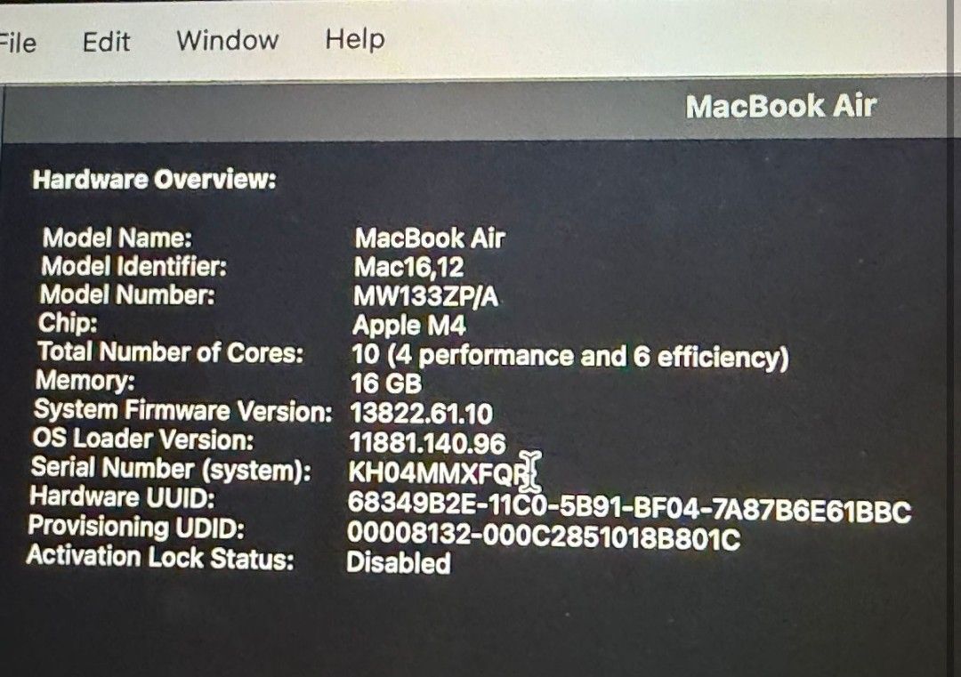 Apple MacBook Air M4 - Midnight451411837180323841