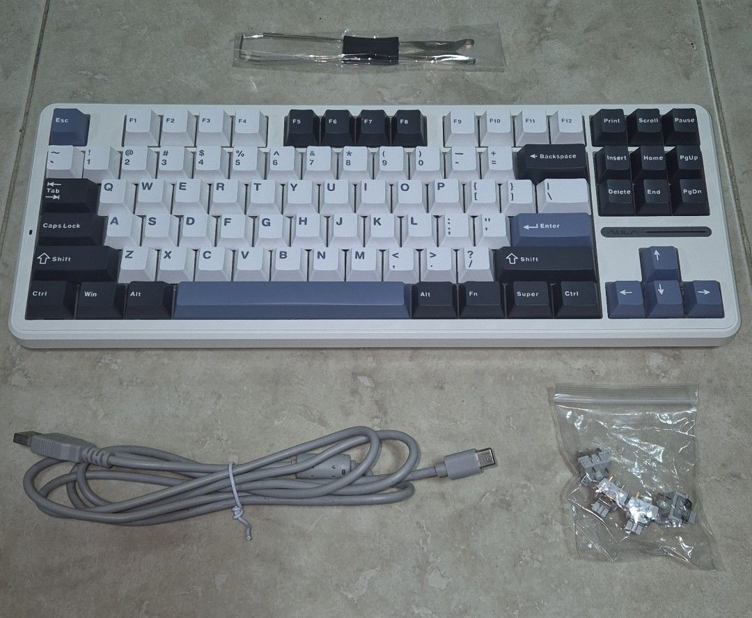 Aula F87 Mechanical Keyboard - White/Blue451315092612065280