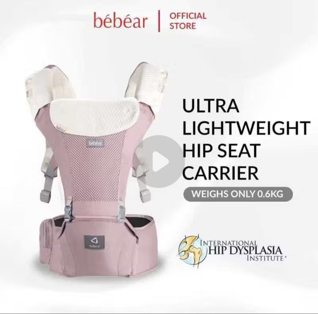 Bebear Baby Carrier (Category: Carriers & Slings) located in Paranaque City. Submitted by mamaminigg (Listing ID 1437211192, Image 1). Description: Bebear Hip Seat Carrier Rose Pink 100% Polyester Recommended Age: 0-36 months Max Weight: Up to 20kg.