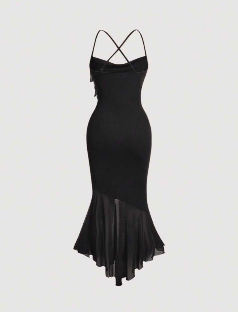 black criss cross backless bodycon dress, Women's Fashion, Dresses & Sets,  Dresses on Carousell