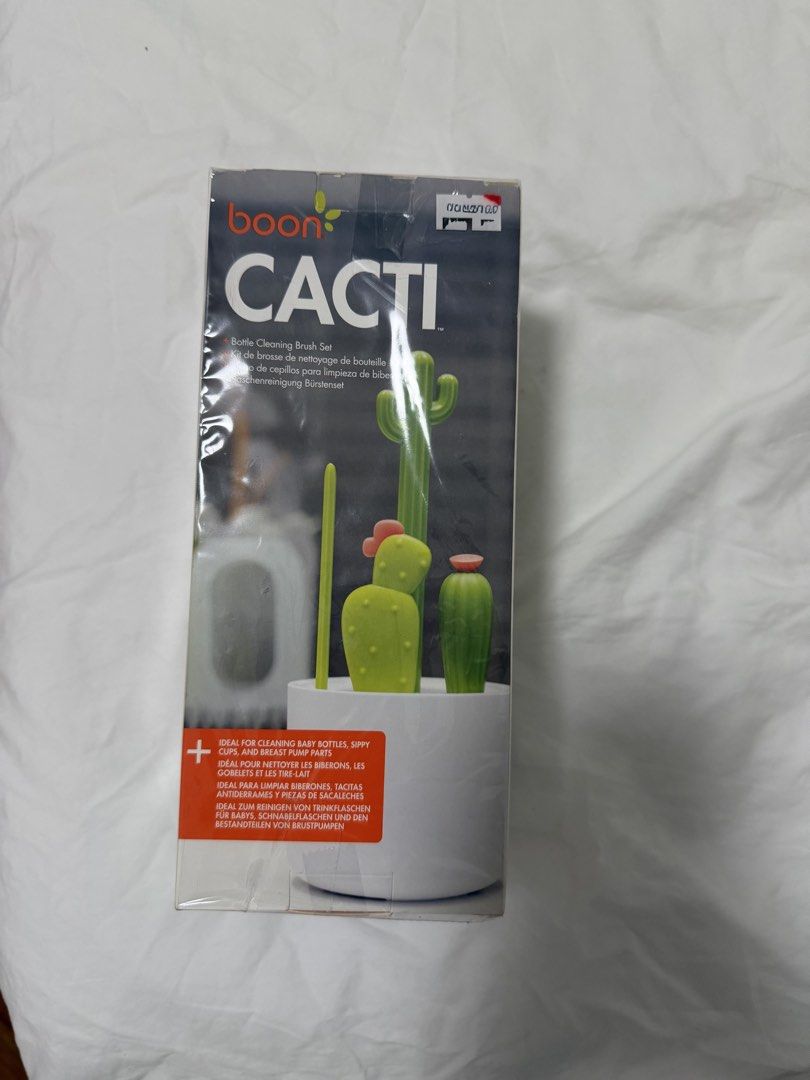 Boon CACTI Bottle Cleaning Brush Set (Category: Breastfeeding & Bottle Feeding) located in Makati City. Submitted by inezlebron (Listing ID 1437363115, Image 2). Description: - Boon CACTI Bottle Cleaning Brush Set - Includes 4 brushes for cleaning - Comes with a convenient holder - Designed for baby bottles, sippy cups, and breast pump parts - Features a cute cactus theme - QR code included.