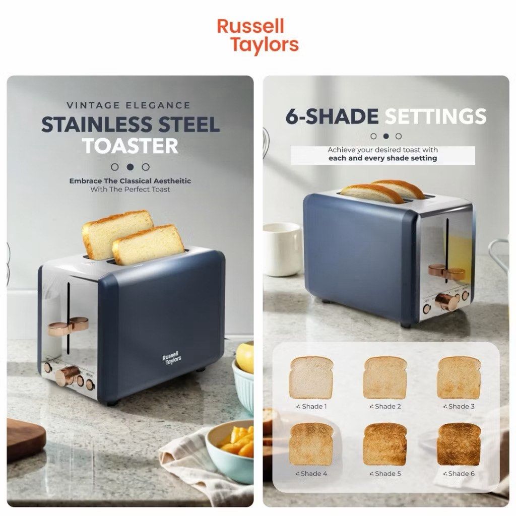 Bread Toaster (Category: Ovens & Toasters) located in Skudai. Submitted by jessyhjw (Listing ID 1437226997, Image 1). Description: 2 Slices Retro Stainless Steel Toaster..
