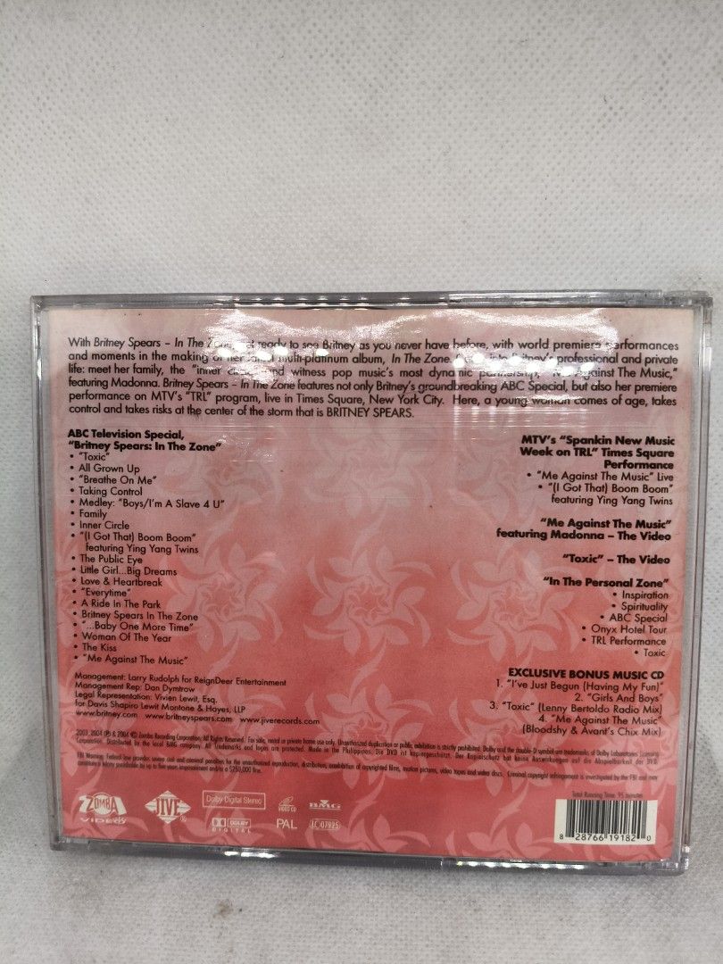 BRITNEY SPEARS - IN THE ZONE VCD (3 DISC) (Category: CDs & DVDs) located in Manila. Submitted by musiccdshopnew (Listing ID 1437307874, Image 2). Description: .