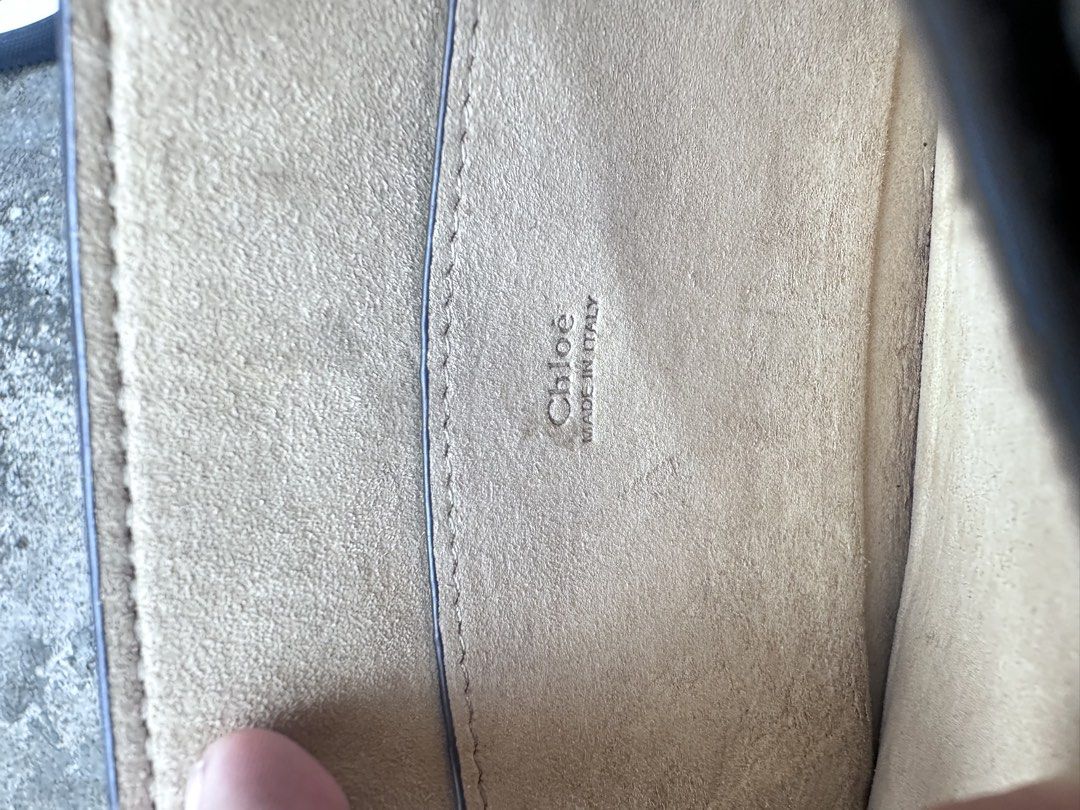 Chloe Faye Crossbody Bag (Category: Luxury Bags & Wallets) located in Quezon City. Submitted by la.deals (Listing ID 1437349764, Image 3). Description: - Authentic Chloe Drew crossbody bag - Beautiful grey color - Suede flap and leather body - Multiple interior compartments - Made in Italy - Includes chain strap and Chloe ring detail.