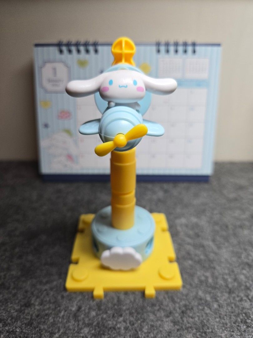 Cinnamoroll Airplane Toy from Jollibee (Category: Character Goods) located in Manila. Submitted by joycee03 (Listing ID 1437239145, Image 1). Description: - Adorable Cinnamoroll airplane toy - Features a propeller design - Cute Cinnamoroll character face - Eye-catching yellow and blue color scheme - Attached to a yellow base - Fun and engaging for kids!.