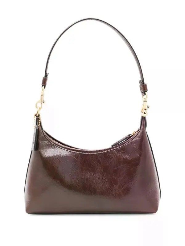 Coach Shoulder Bag (Category: Luxury Bags & Wallets) located in Pasay City. Submitted by drogon234 (Listing ID 1437304971, Image 2). Description: - Coach shoulder bag - Glossy dark brown finish - Curved shape - Zipper closure - Single shoulder strap - Gold-toned hardware - Small Coach logo - Includes a tag.