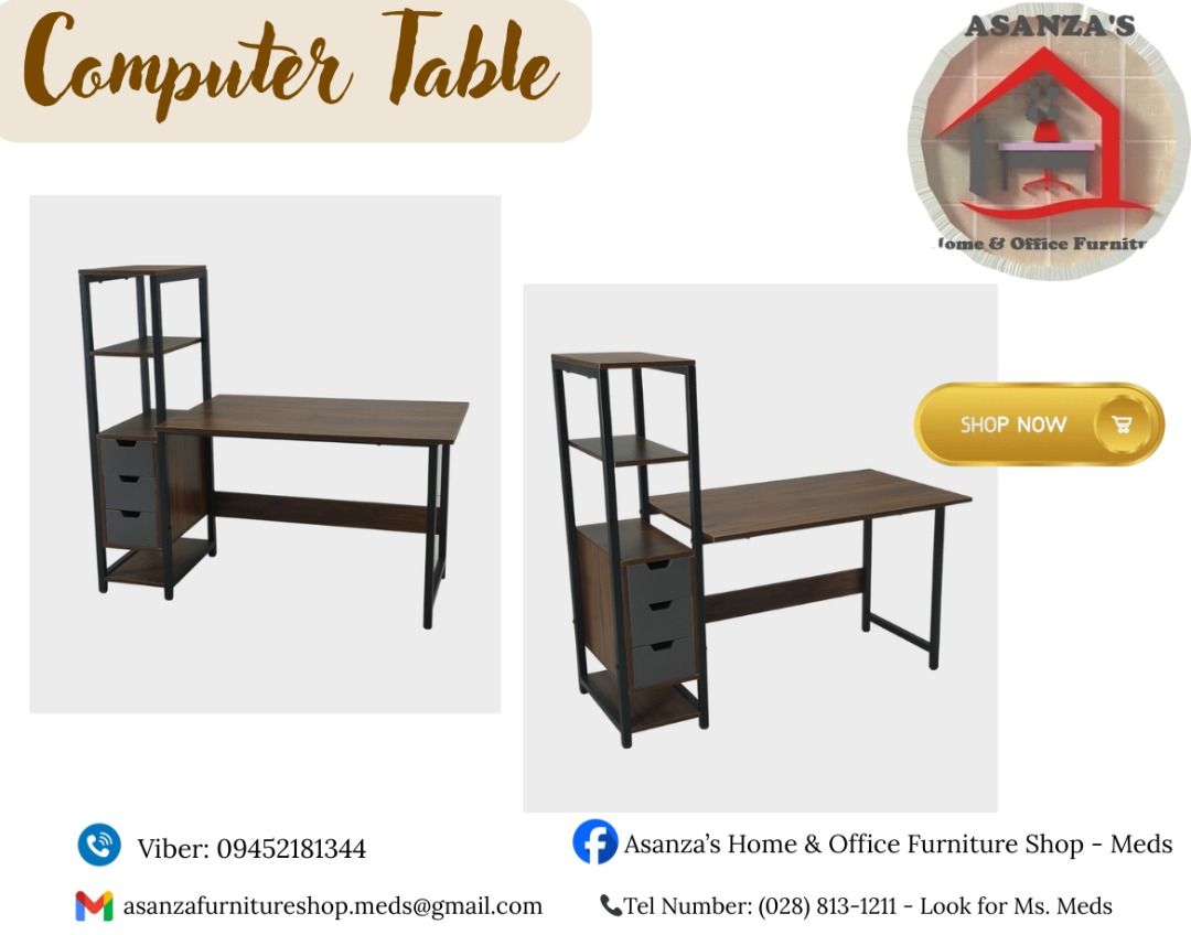 COMPUTER TABLE (Category: Other Home Furniture) located in Quezon City. Submitted by asanzameds.1995 (Listing ID 1437237667, Image 2). Description: ASANZA'S HOME & OFFICE FURNITURE SHOP🪑 is a manufacturer and supplier of Office and Home Furniture.✅ COMPUTER TABLE ✨ We Supply: ✨Modular Office Partition/Cubicle/Workstation ✨Toilet Partition and Urinal Partition ✨Office Table: Executive Office Table / Freestanding Table ✨Conference Table ✨Pantry Ta