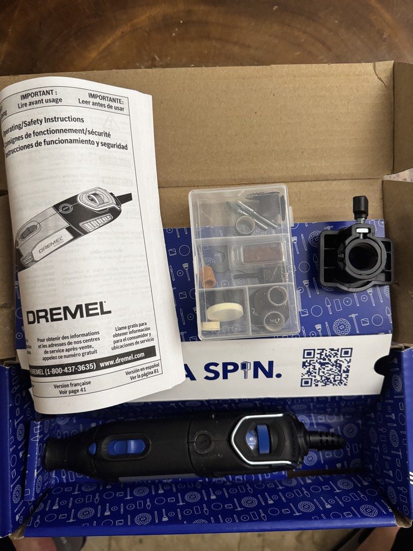 Dremel 4000 Rotary Tool Kit (Category: Construction Tools & Equipment) located in Taguig. Submitted by domesday (Listing ID 1437330192, Image 2). Description: - Dremel 4000 rotary tool kit for various tasks. - Includes the Dremel 4000 tool. - Comes with accessories and user manual. - Features a black body with variable speed control. - Box is included..