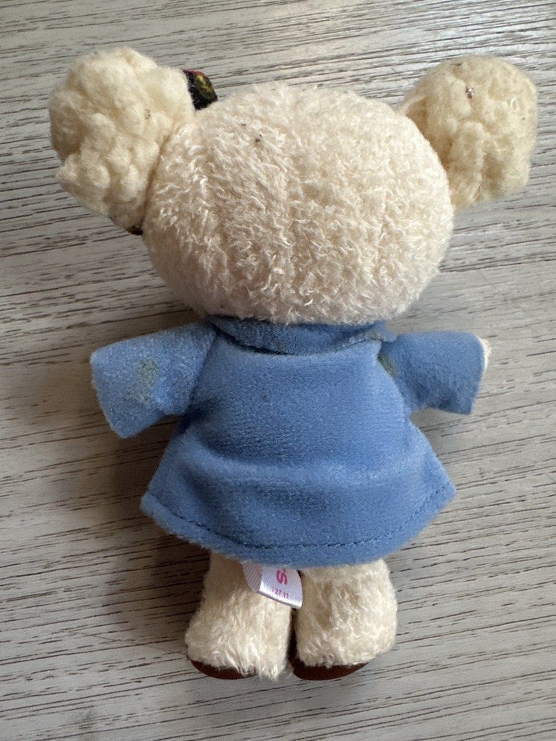 Girly Bear Strap Plush Toy - T-ARTS (Category: Plushies & Soft Toys) located in Cainta. Submitted by shopbyyna (Listing ID 1437270847, Image 2). Description: - Cute bear plush toy by T-ARTS. - Features a bear design with a blue jacket and bow. - Perfect for collectors or as an accessory. - Small and easy to carry around..