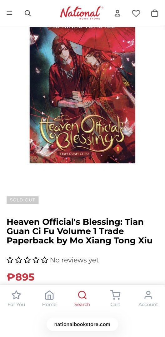 Heaven Official's Blessing Volume 1-3 (Category: Storybooks) located in Quezon City. Submitted by anolymous (Listing ID 1437317559, Image 2). Description: May be bought individually. Volumes 1 and 3 are sealed and unopened. Volume 2 was opened for checking but has never been used/read. There’s a very small bump on one corner of Volume 2 from handling, but it’s barely noticeable unless inspected closely. Feel free to message me for more photos or 